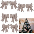 Rose Gold Glitter Christmas Decoration Bows 16cm