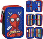 Spiderman 3 Compartment Pencil Case - 44Pc Stationery Set