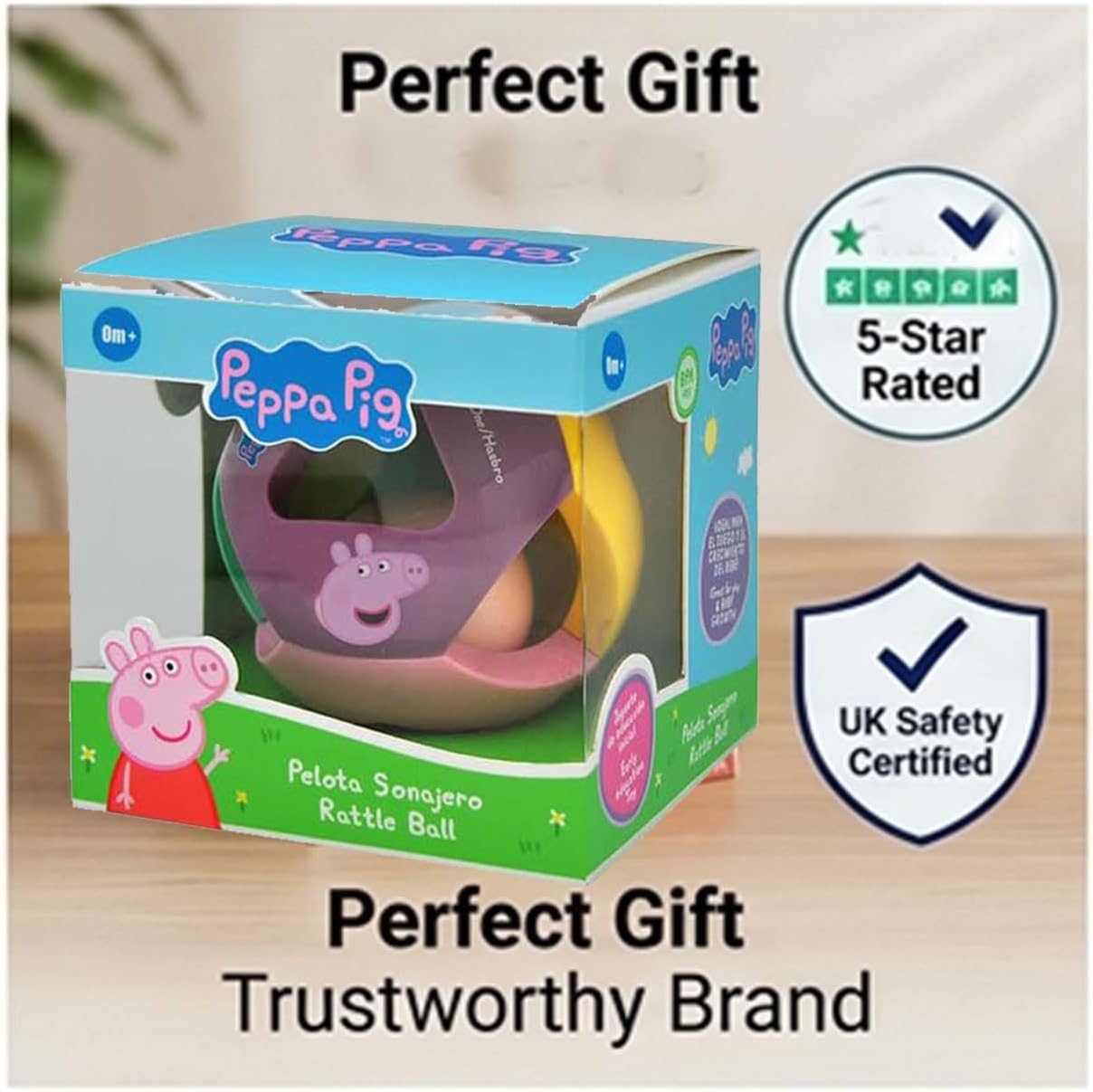 Baby Rattle Ball Sensory Toy 10cm