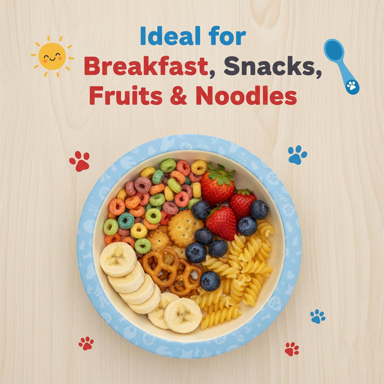 Kids 17cm Bowl BPA-Free Plastic Snack & Cereal Bowl 350ml Dishwasher Safe