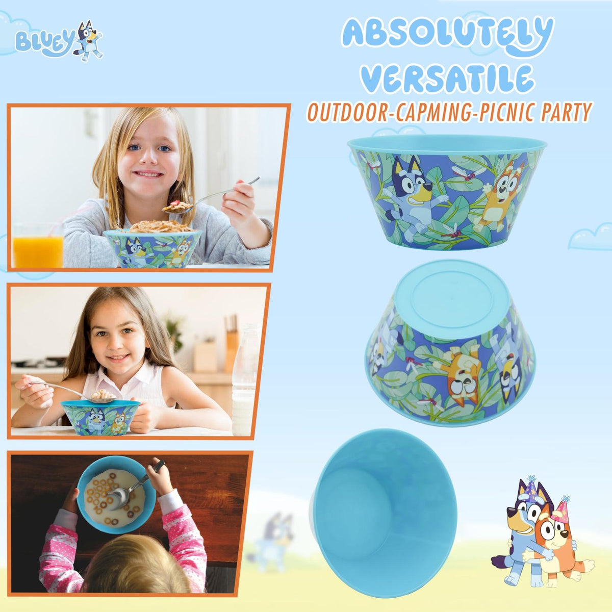 Bluey Kids Licensed Reusable Plastic Snack Bowl 700ml – view 3