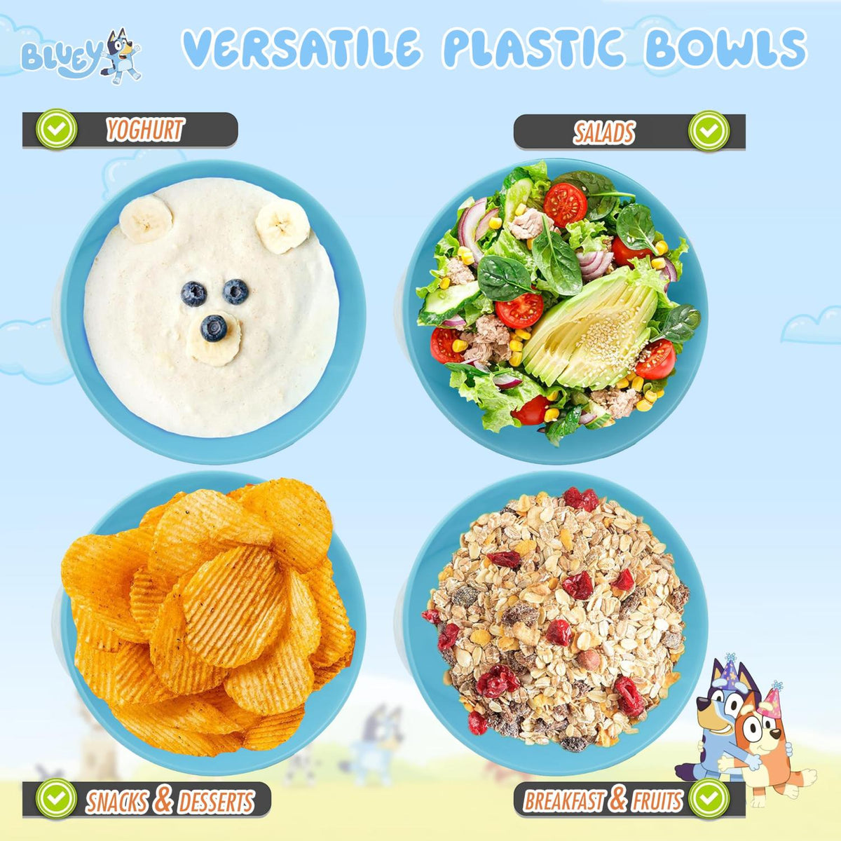 Bluey Kids Licensed Reusable Plastic Snack Bowl 700ml – view 5