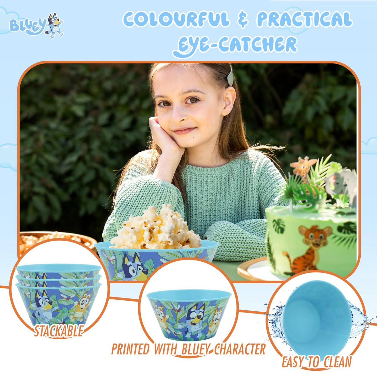 Bluey Kids Licensed Reusable Plastic Snack Bowl 700ml – view 7