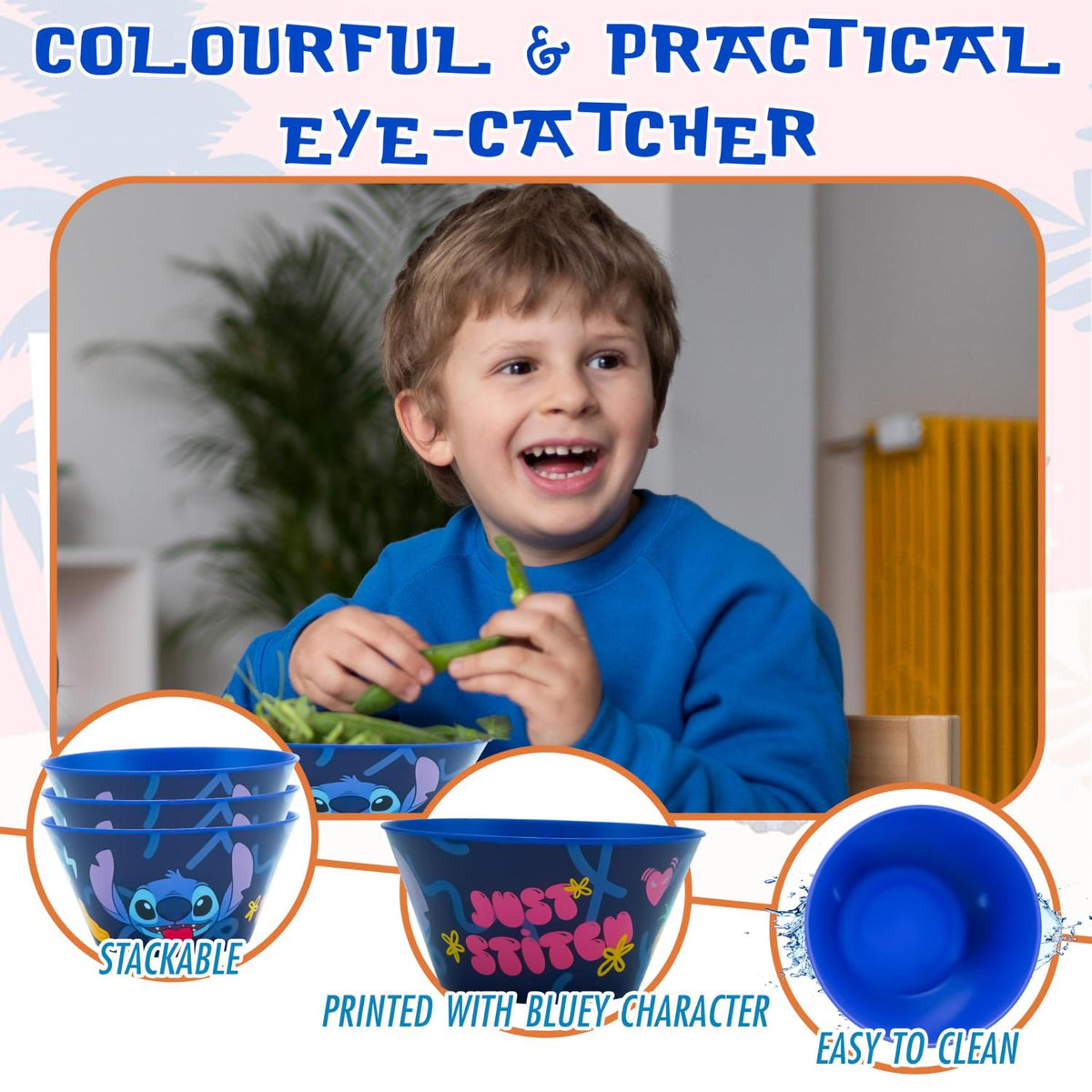 Disney Stitch Kids Licensed Reusable Plastic Snack Bowl 700ml – view 7