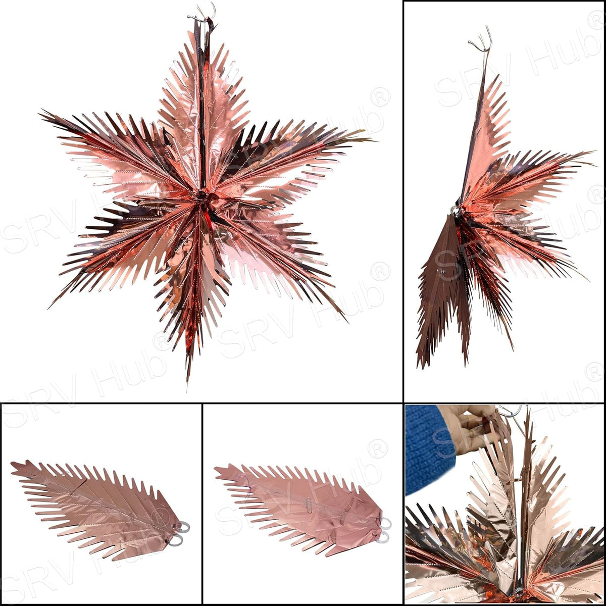 Foil Starburst Christmas Hanging Decoration 60cm