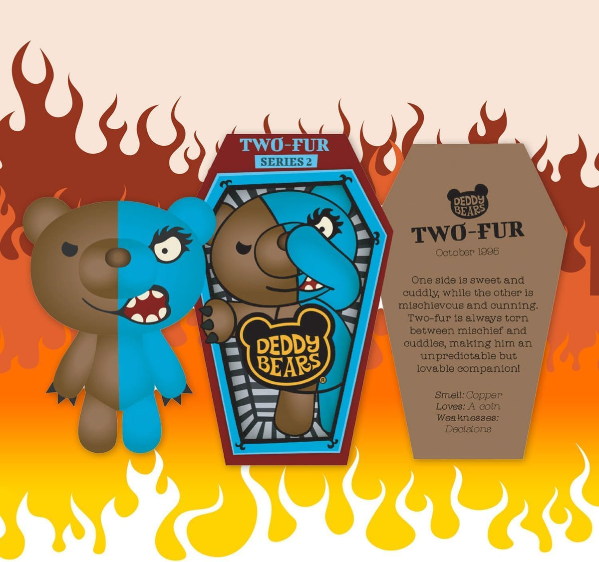 Two-Fur Halloween Plush Deddy Bears Coffin - 15cm Series 2