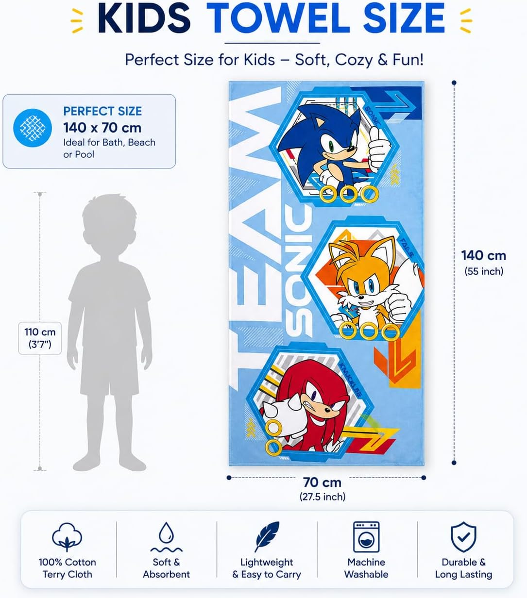 Kids Cotton Towel 140 x 70cm Assorted Characters