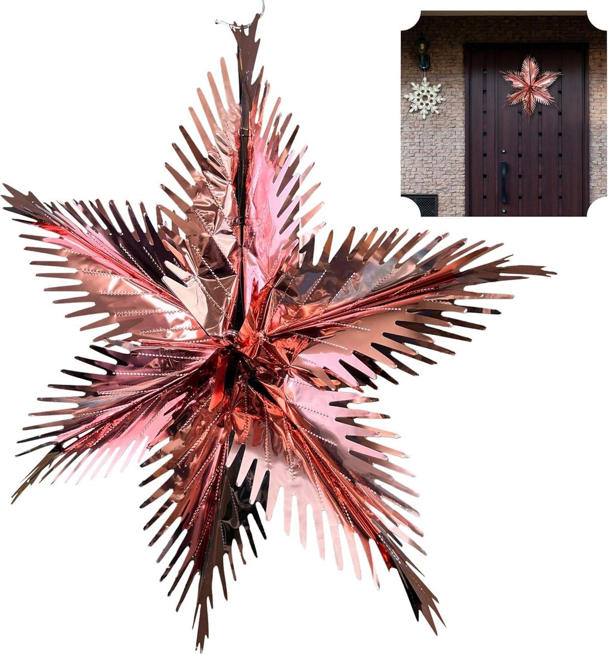 Foil Starburst Christmas Hanging Decoration 60cm