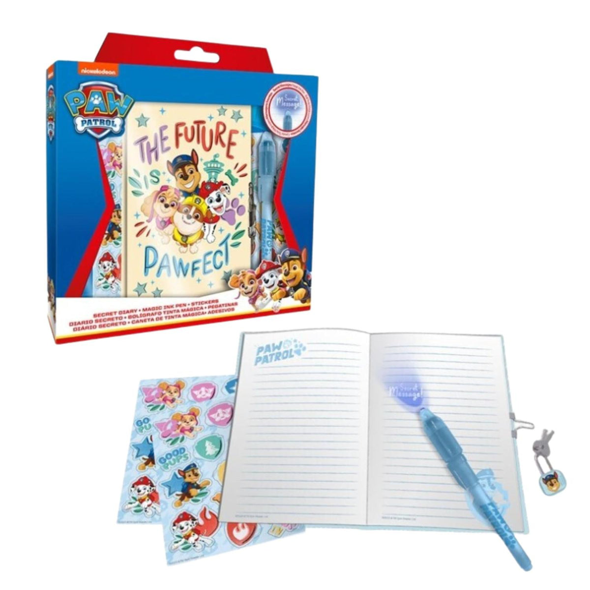 PAW Patrol Kids Licensed Secret Diary & Magic Ink Pen Stationery Set – view 7