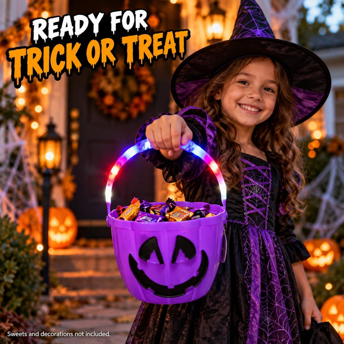 30cm Halloween Light Up Treat Bucket