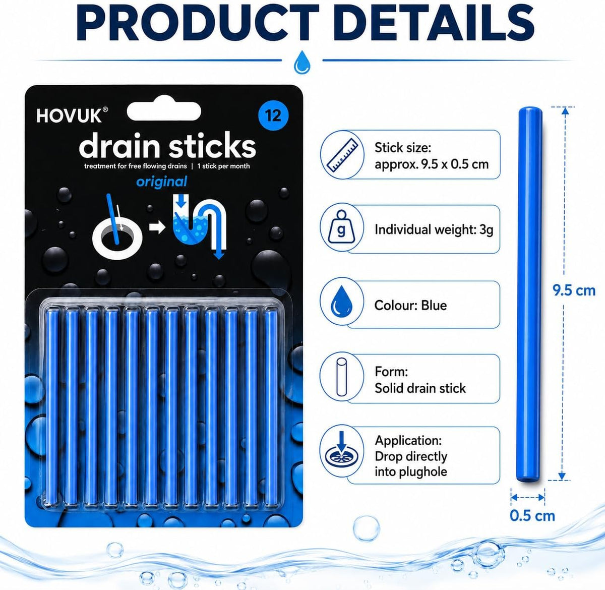 Drain Cleaning Sticks 12PK