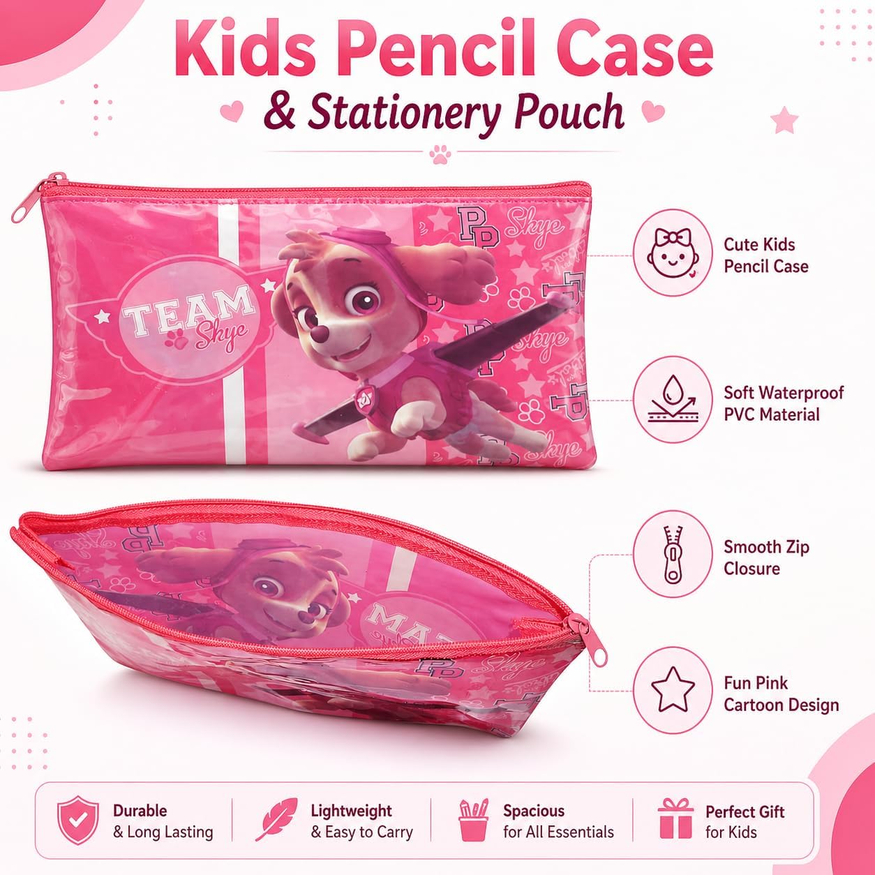 Flat Zipped Pencil Case- Assorted