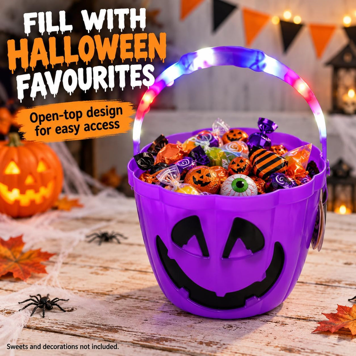 30cm Halloween Light Up Treat Bucket
