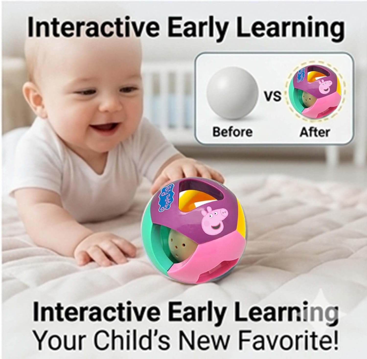 Baby Rattle Ball Sensory Toy 10cm