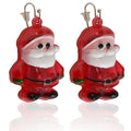 Flashing Christmas Earrings Santa 2 Pack
