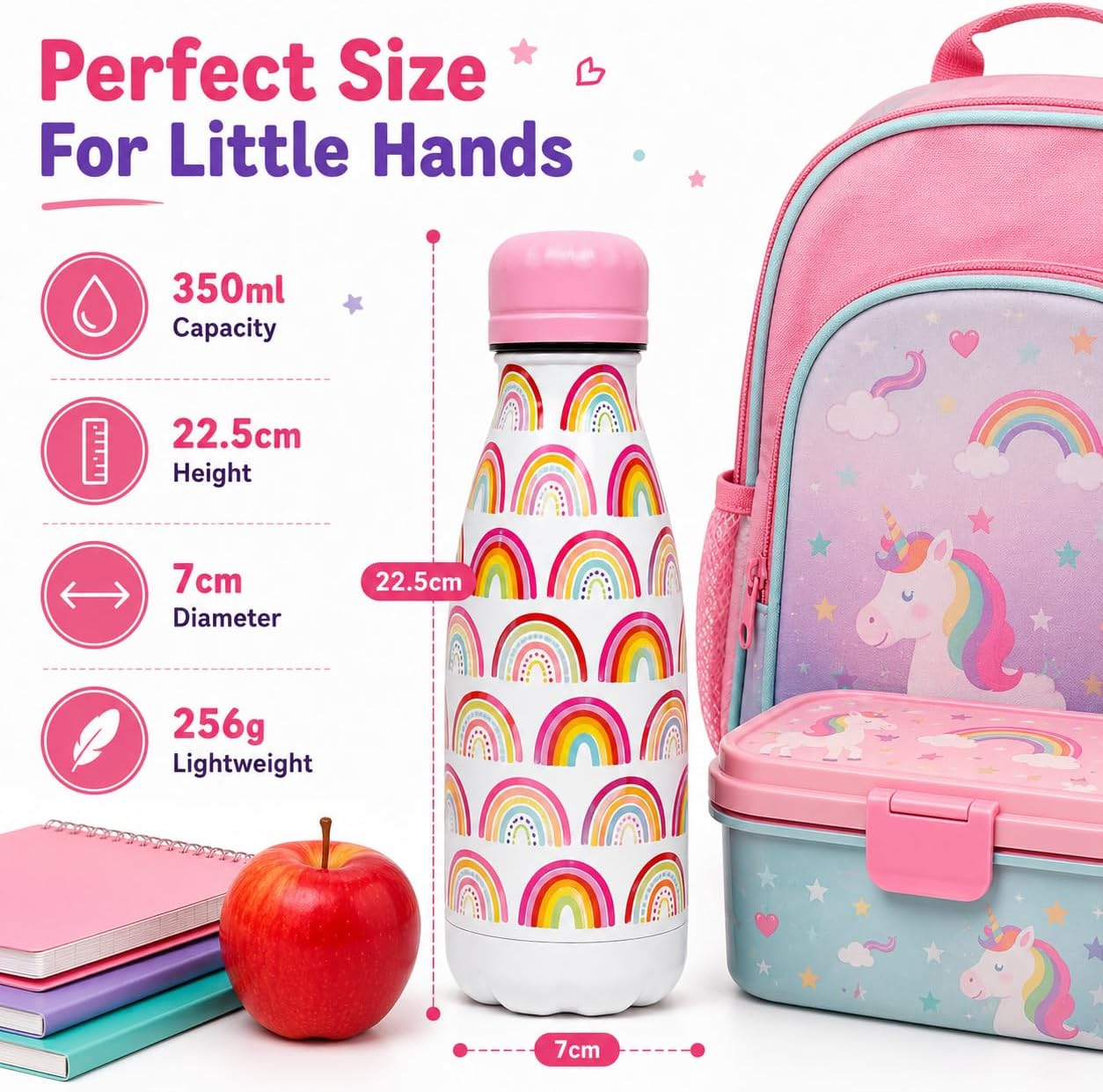 350ml Girls Insulated Metal Water Bottle
