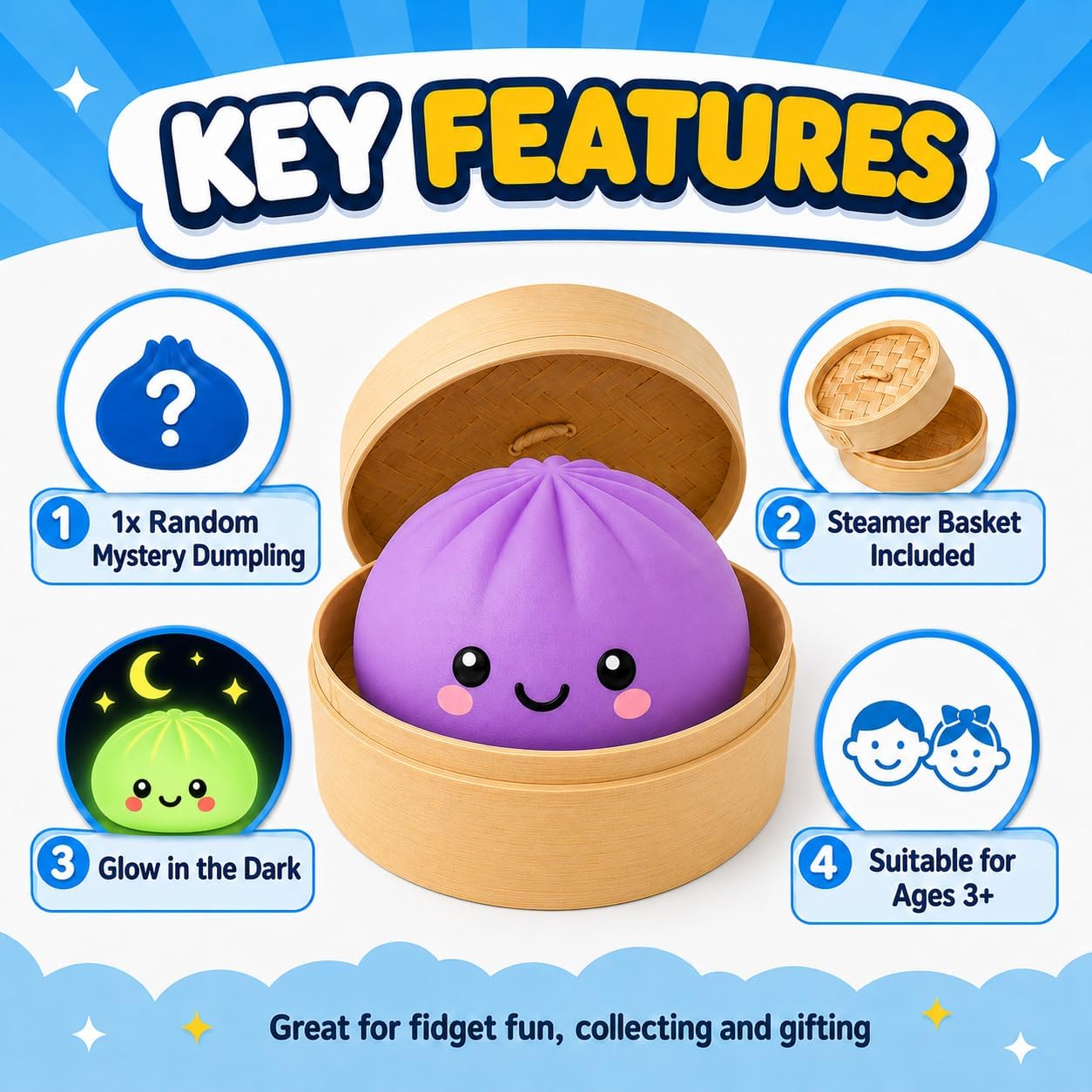 8.5cm Glow Up Dumpling Toy