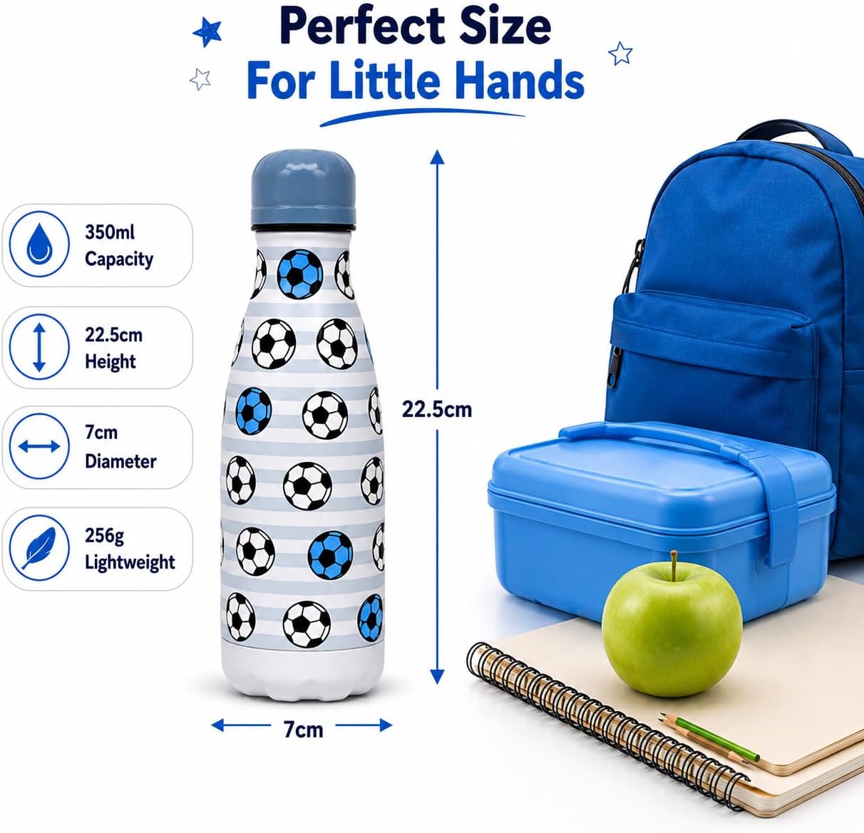 350ml Boys Insulated Metal Water Bottle