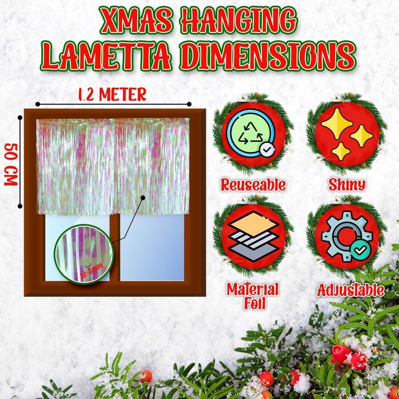 1.2M Christmas Lametta Tinsel Curtain Party Decor