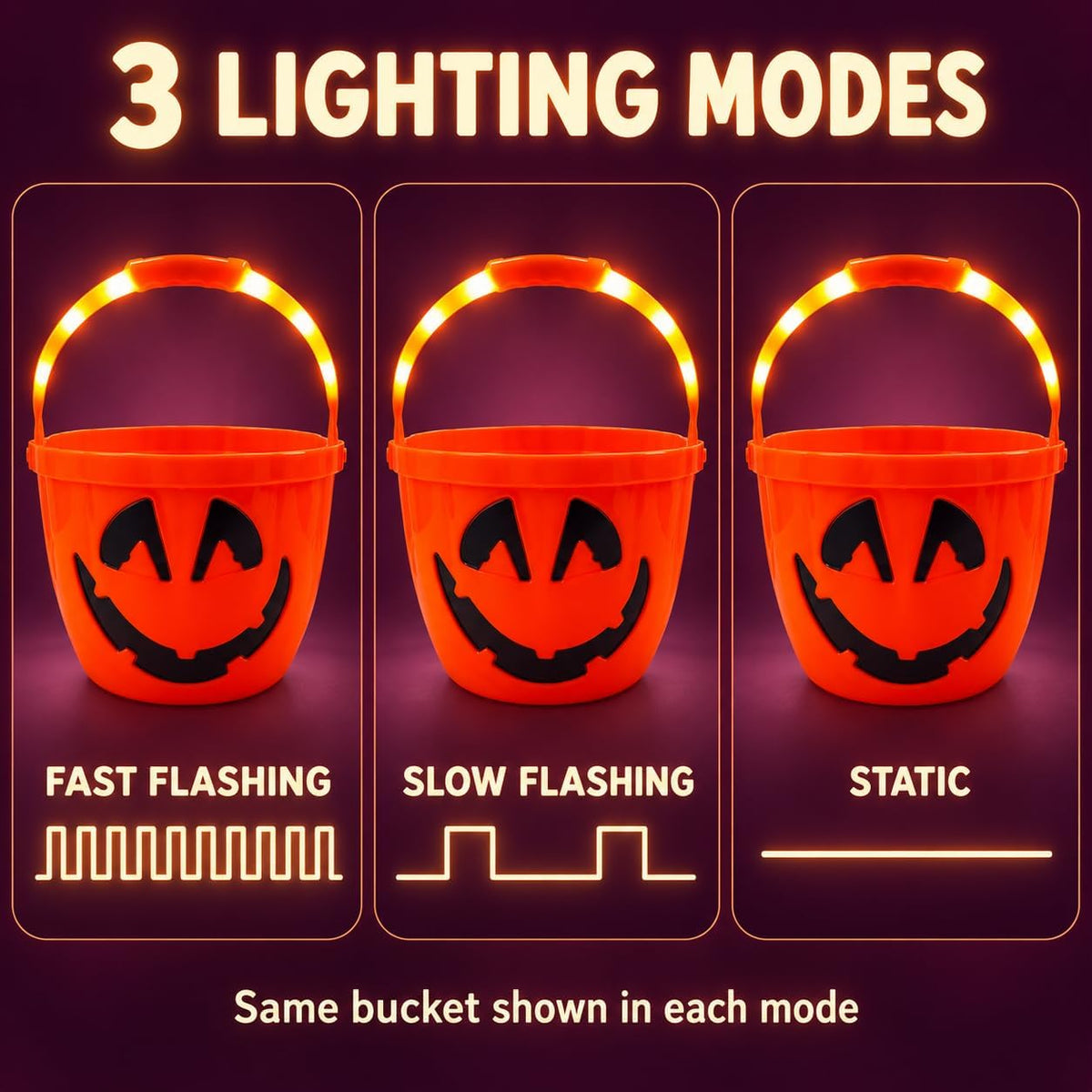 30cm Halloween Light Up Treat Bucket
