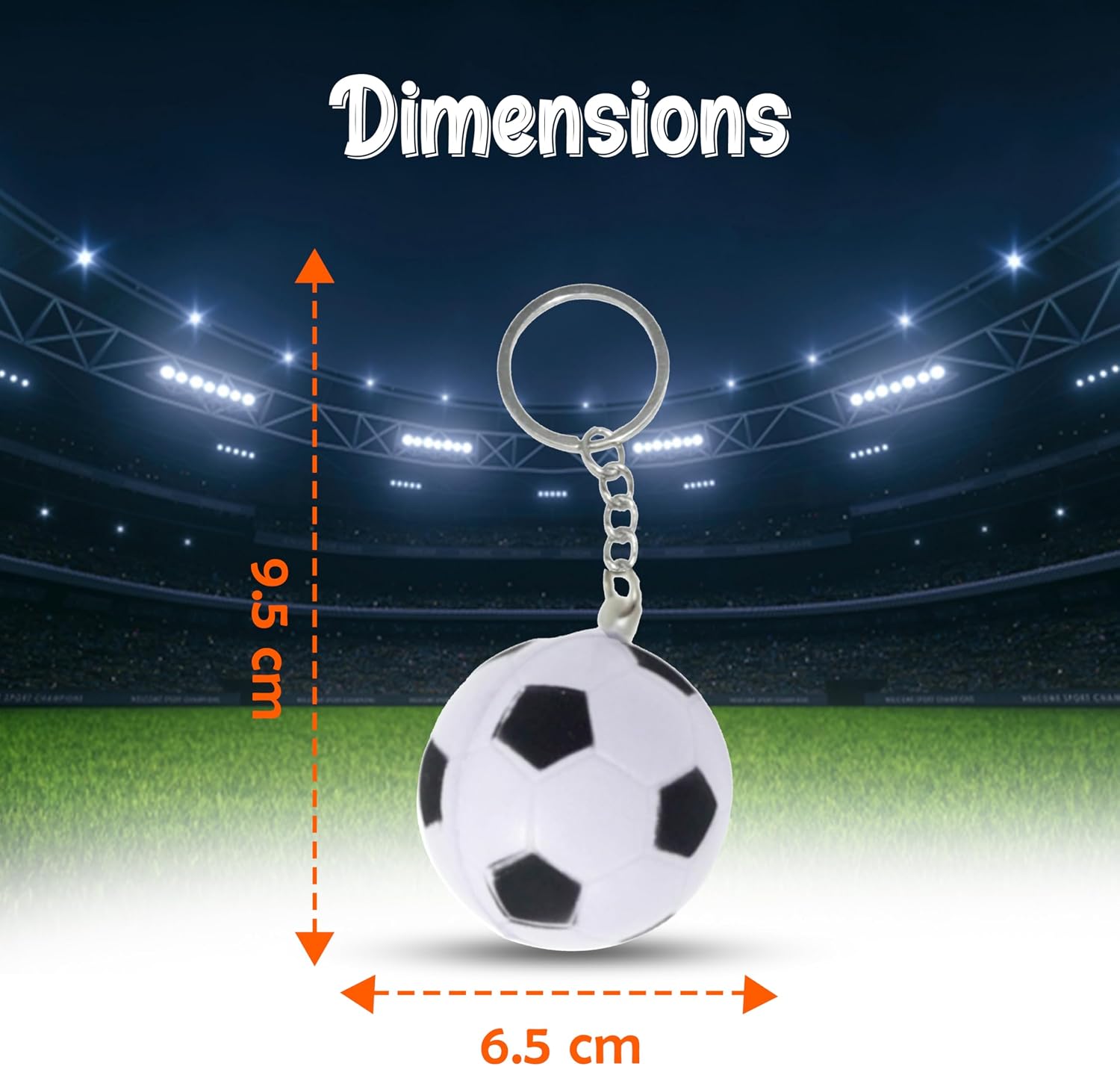 9cm Foam Sports Ball Keyring