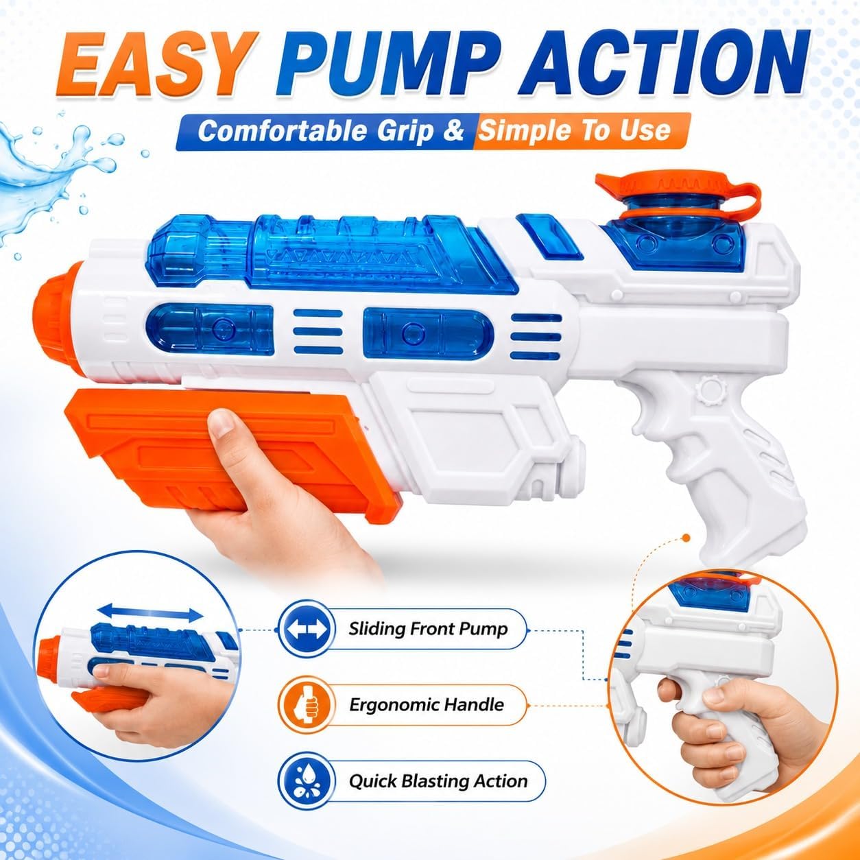 33cm Big Pump Action Water Gun – 8m Range
