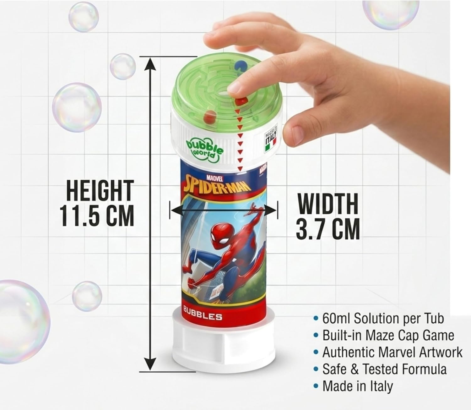 Marvel Spiderman 12Pcs Bubble Tubes with Wand