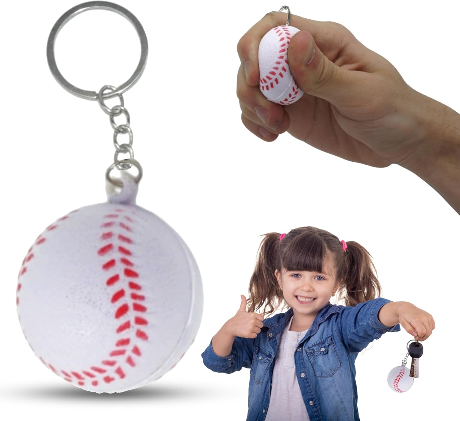 9cm Foam Sports Ball Keyring