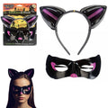 Black Cat Ears and Mask Set
