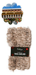 5M Tinsel Thin Slim Chunky Garland - Rose gold