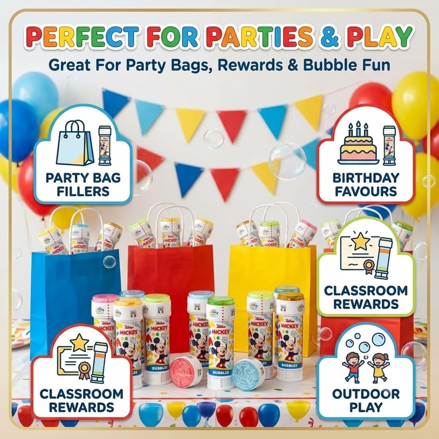 Mickey Mouse 12Pcs Bubble Tubes with Wand