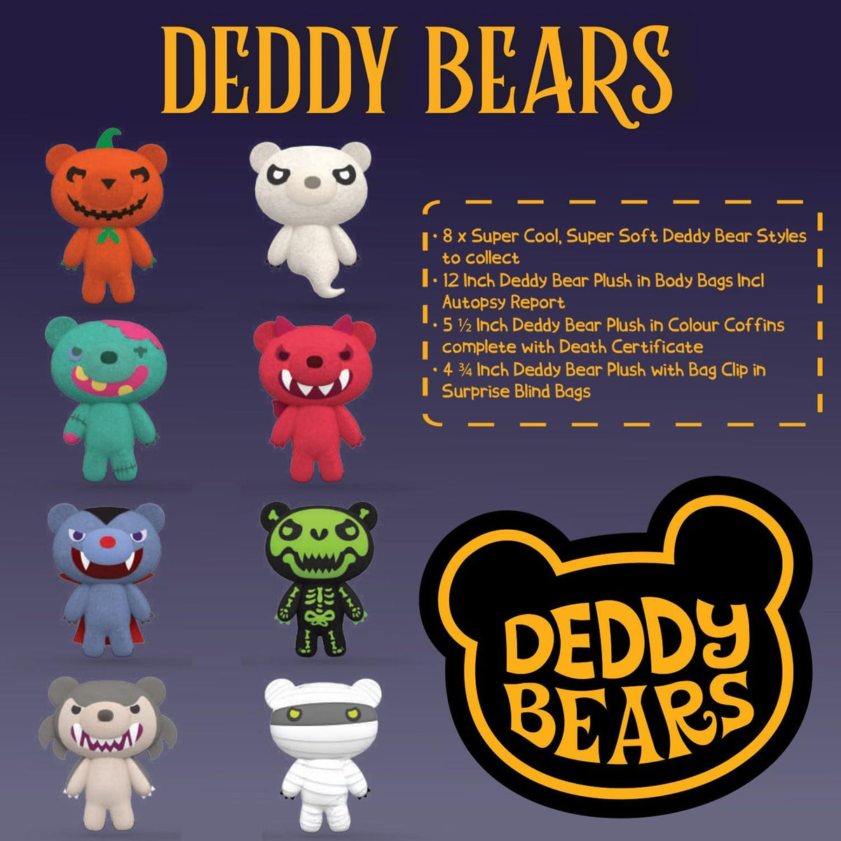 Zombear Halloween Plush Deddy Bears Coffin 15cm
