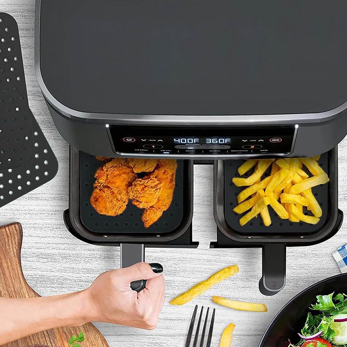Silicone Air Fryer Mats 20cm Rectangle - 2Pcs – view 6