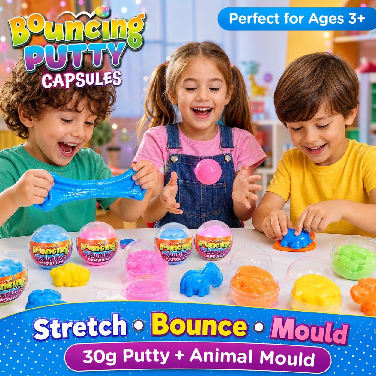Bouncing Putty Capsule 30g with Animal Mould