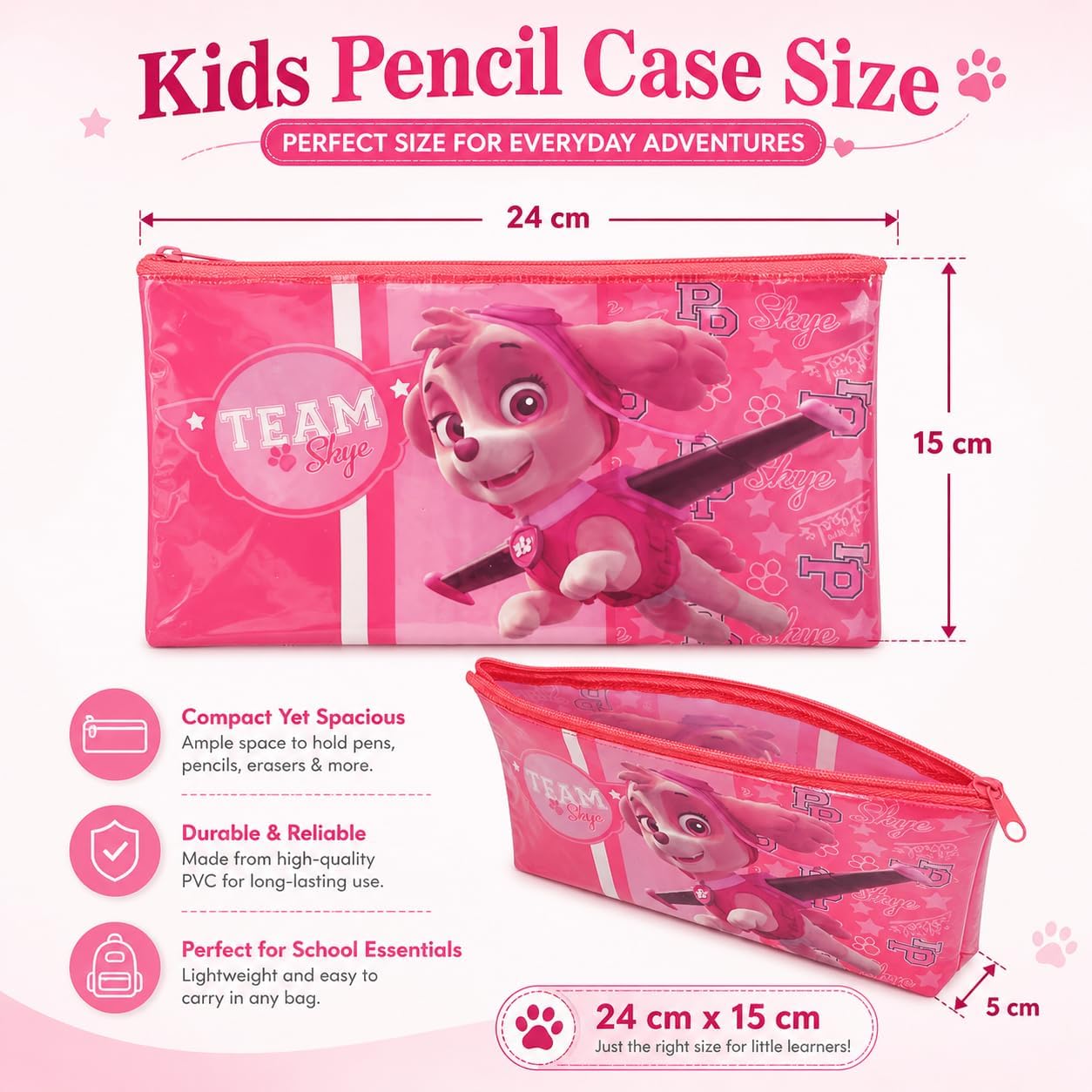 Flat Zipped Pencil Case- Assorted