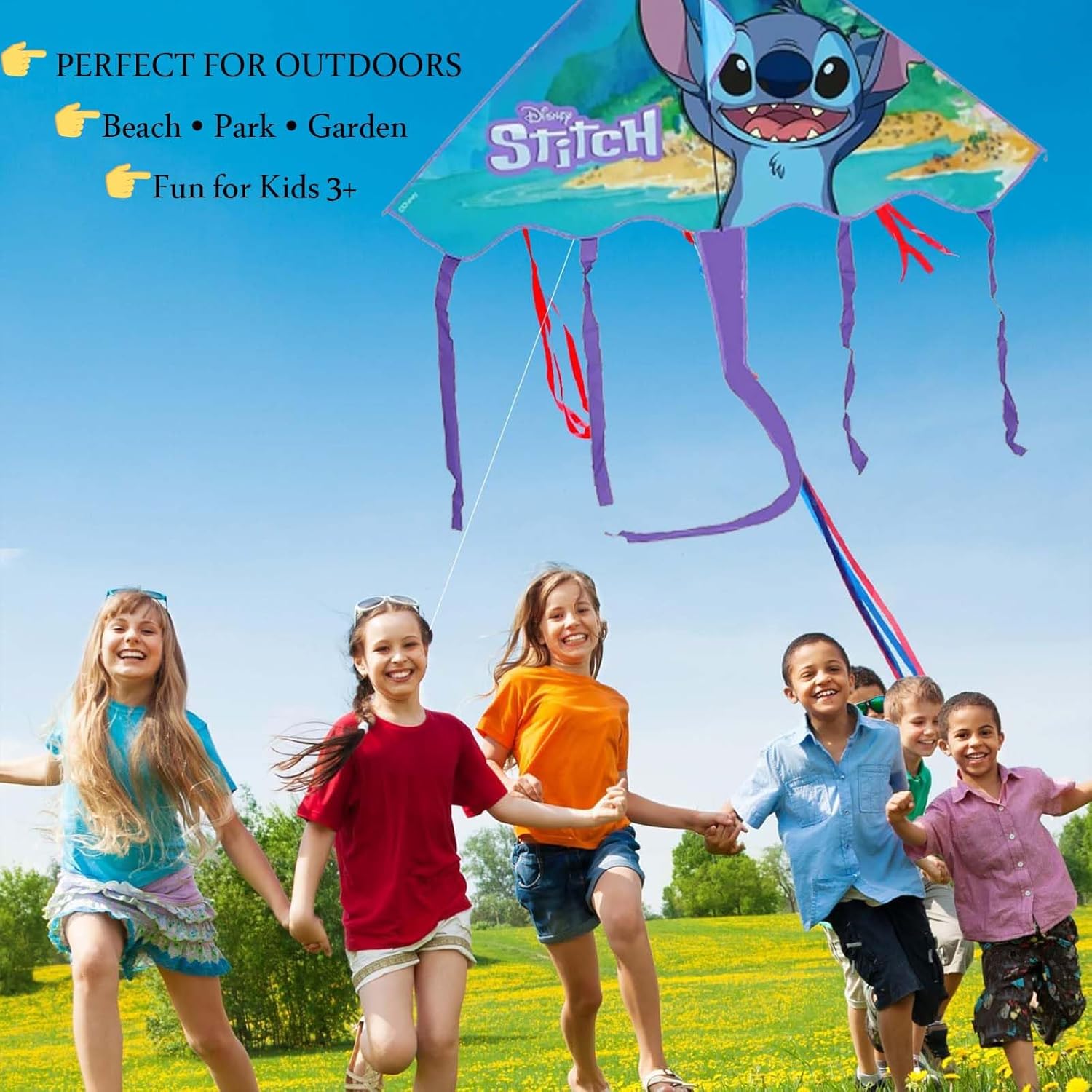 Large Colourful Fabric Flying Kite Characters 95cm Outdoor Toy