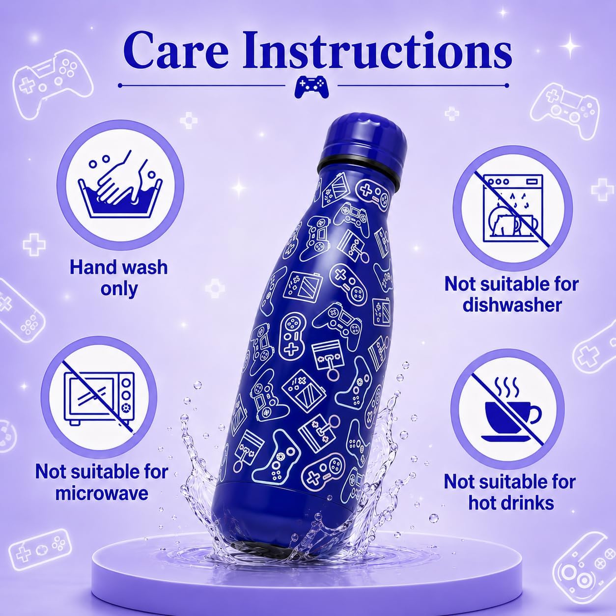 350ml Boys Insulated Metal Water Bottle
