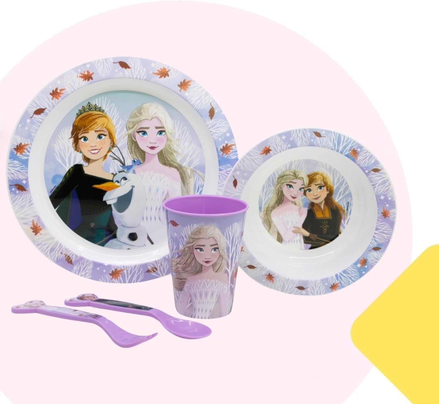 5PC Kids Cartoon Reusable Dinnerware Set
