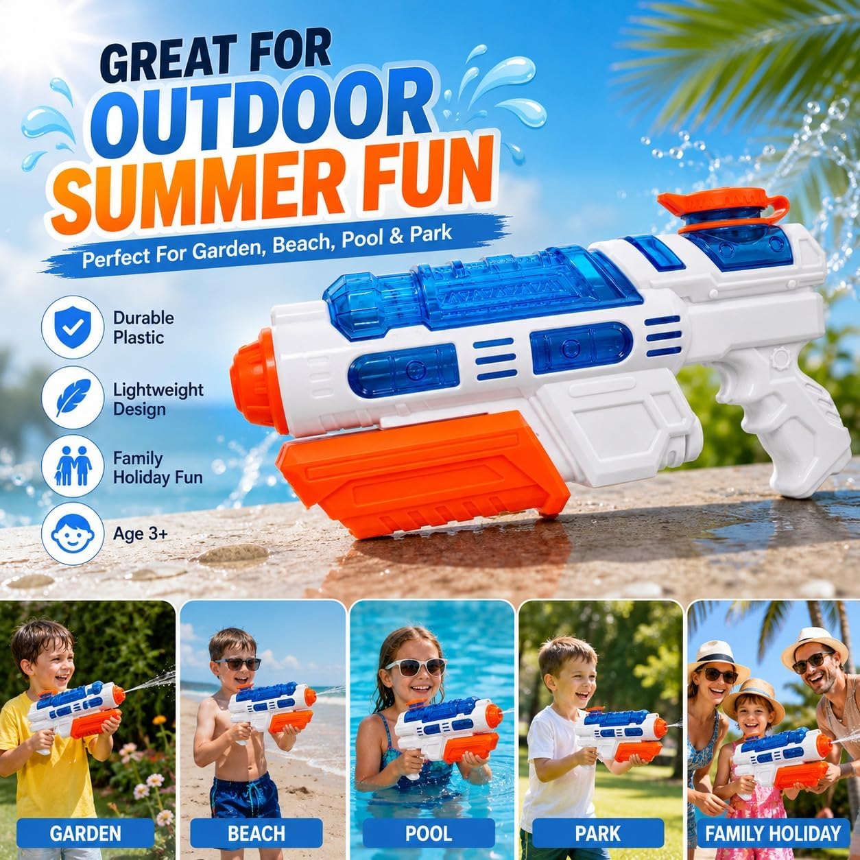 33cm Big Pump Action Water Gun – 8m Range