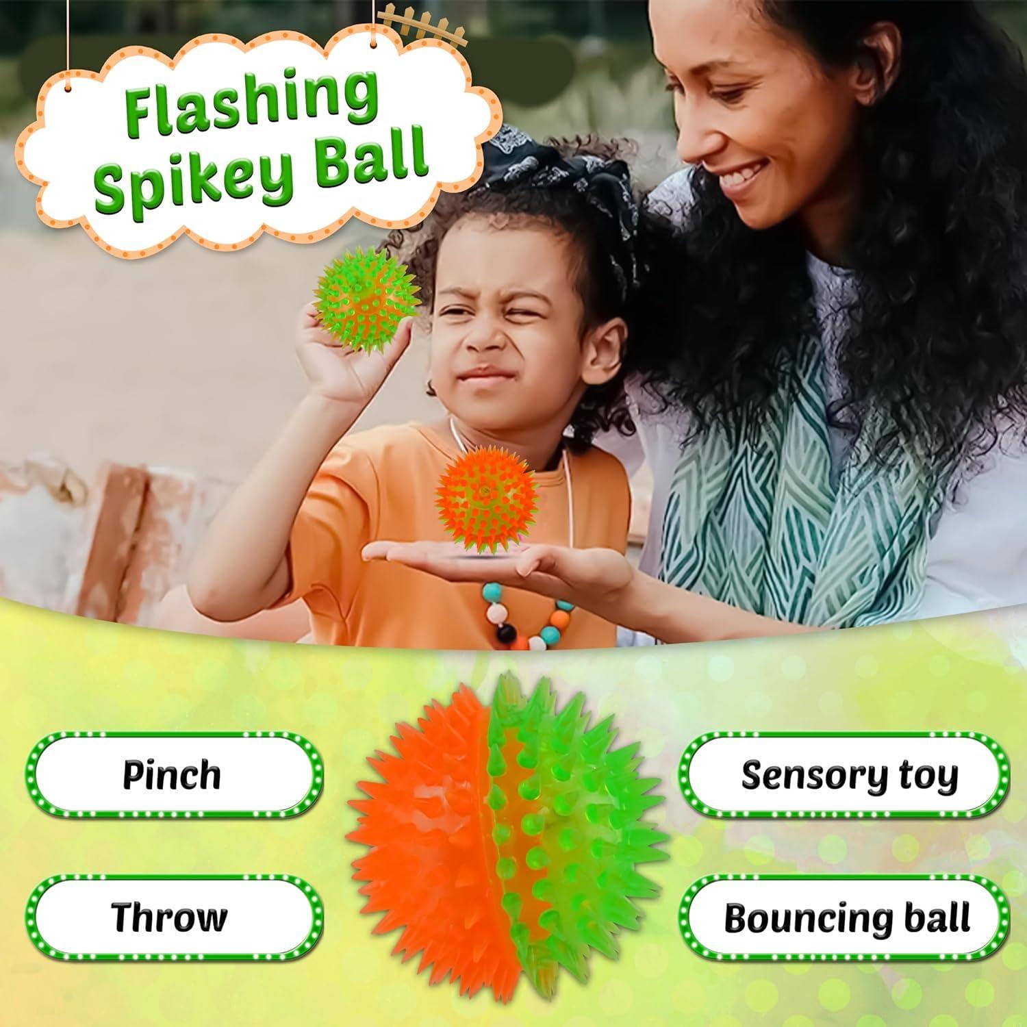 LED Spiky Sensory Ball Light Up Fidget Toy 7cm – 1x Random