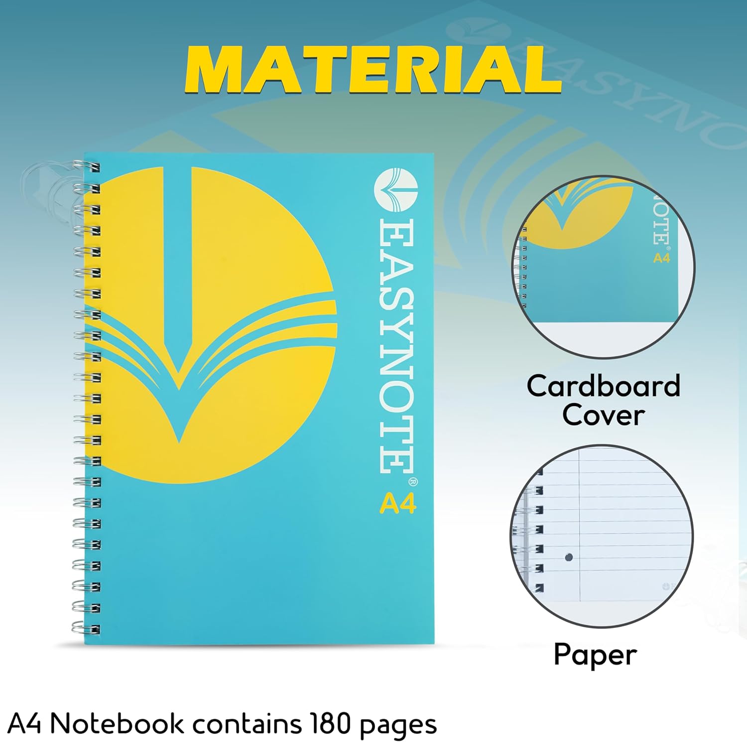 Ruled Notebook with 180 Pages of 80gsm, Size 30cm