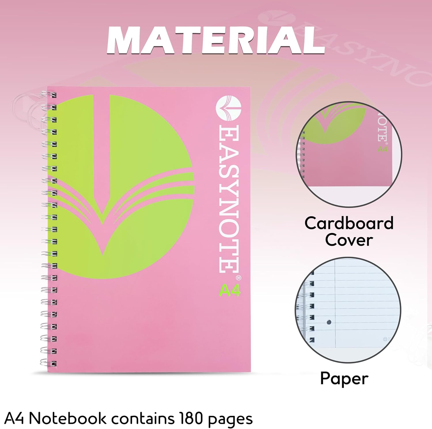 Ruled Notebook with 180 Pages of 80gsm, Size 30cm