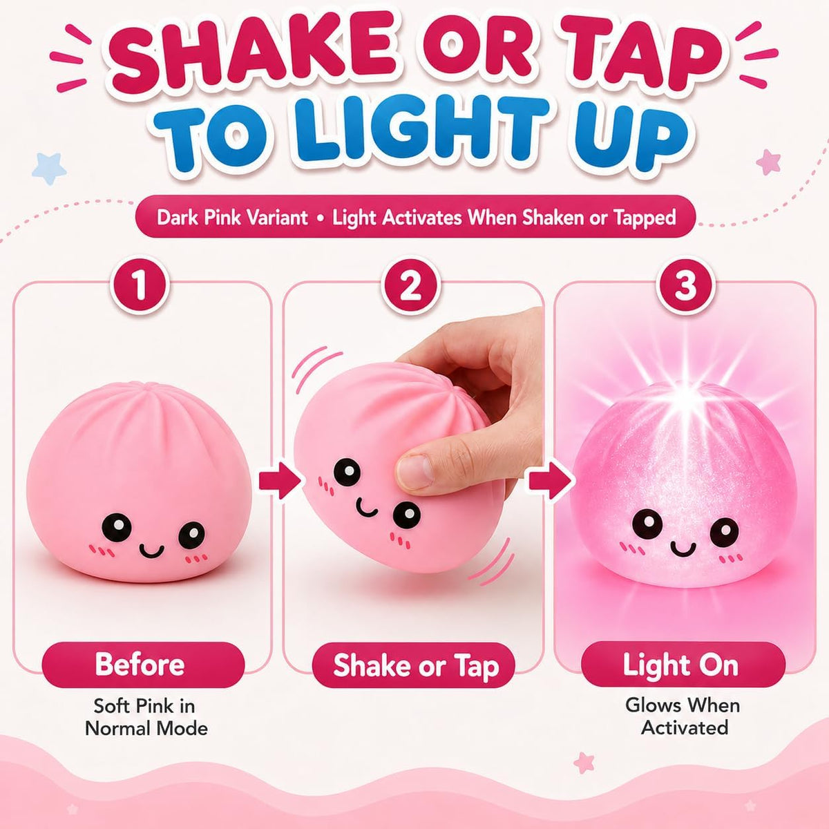 Light-Up Squishy Dumpling Toy 8.5cm – view 4