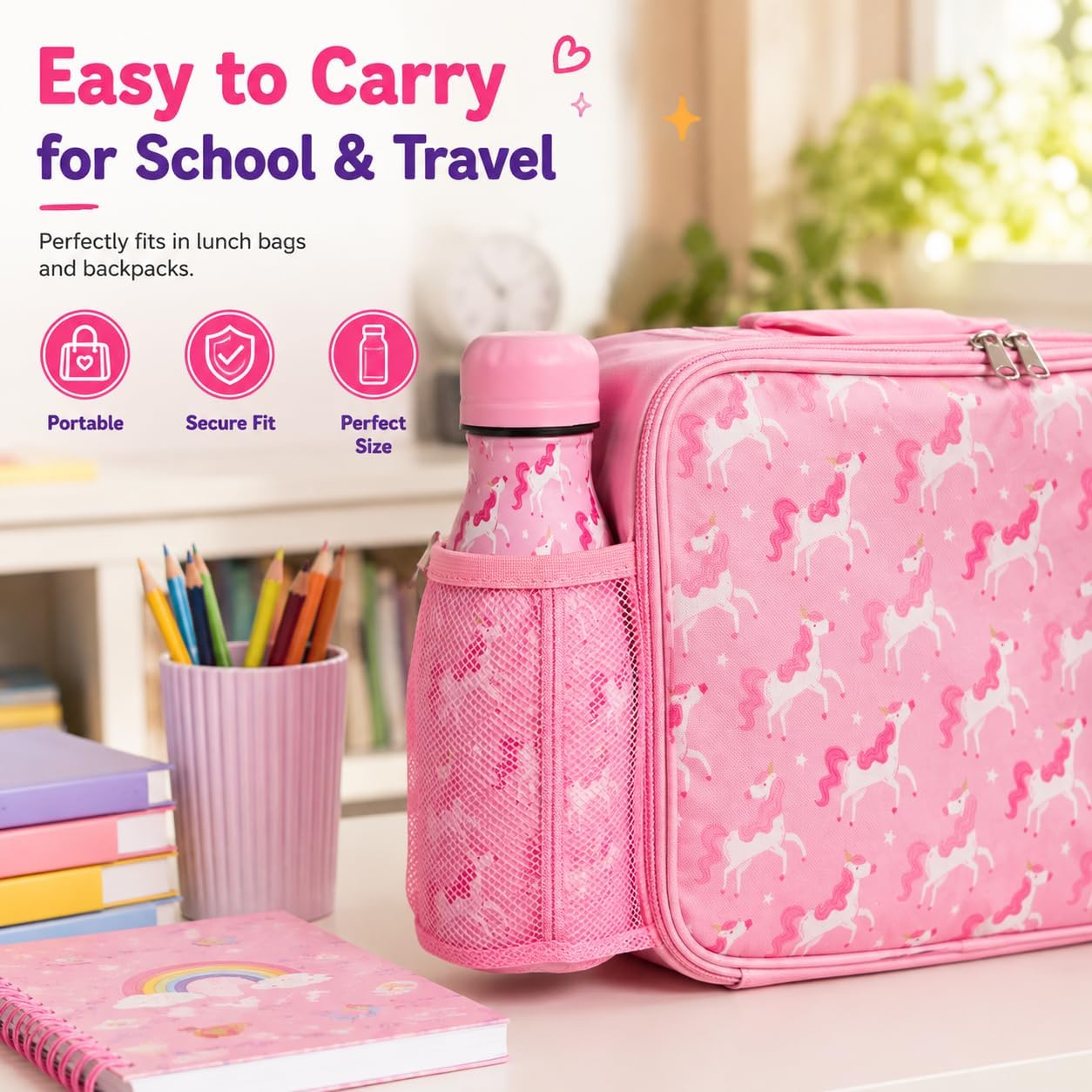 350ml Girls Insulated Metal Water Bottle