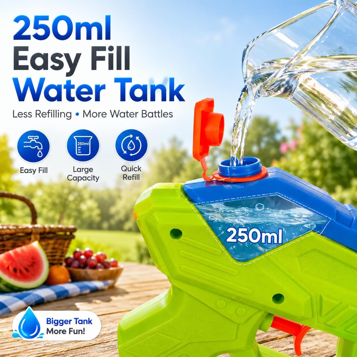 Kids Water Pistol 20cm with 250ml Tank