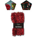 15M Tinsel Thin Slim Chunky Garland - Red