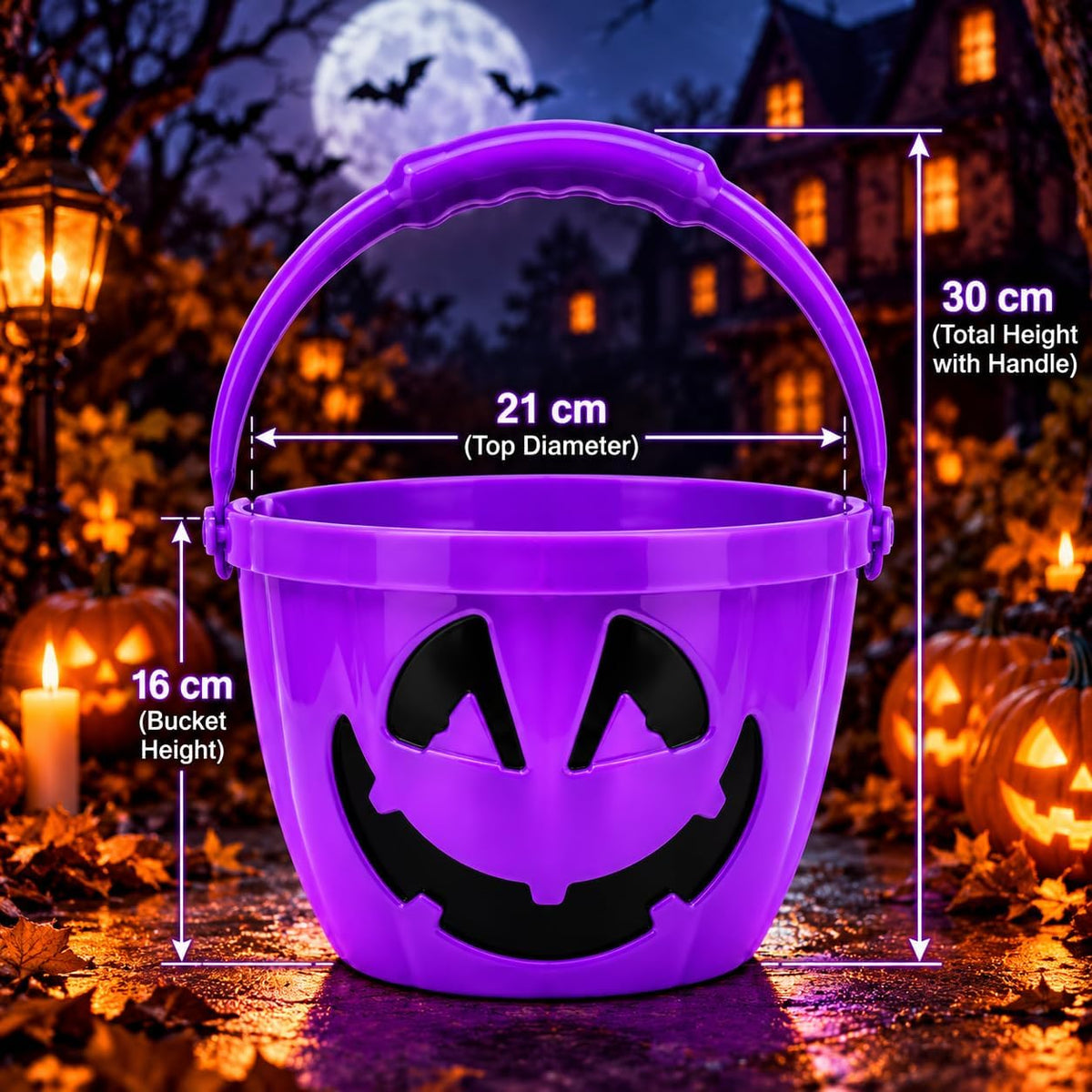 30cm Halloween Light Up Treat Bucket