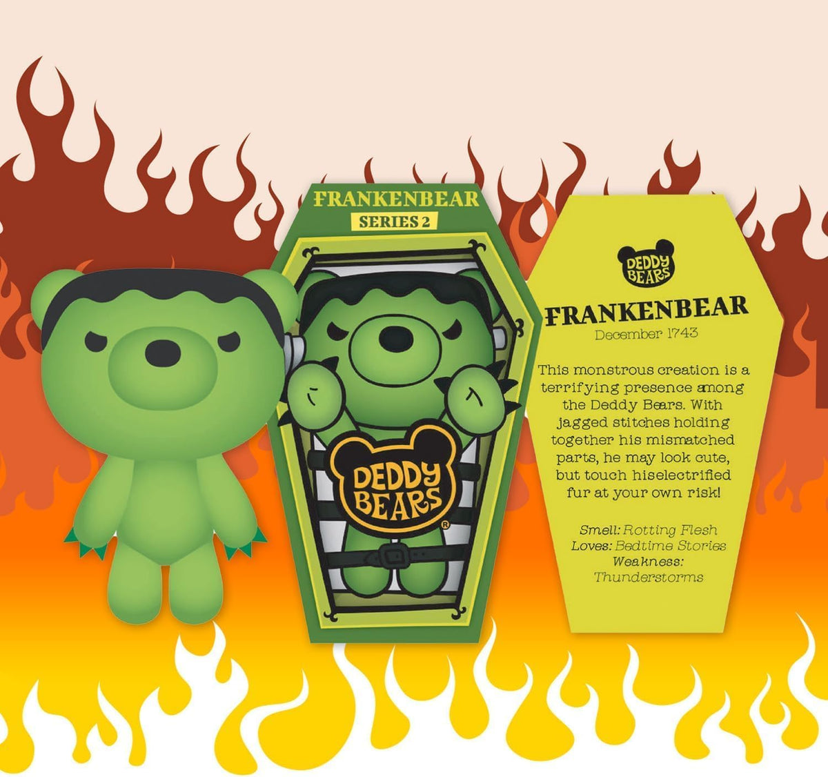 Frankenbear Halloween Plush Deddy Bears Coffin - 15cm Series 2