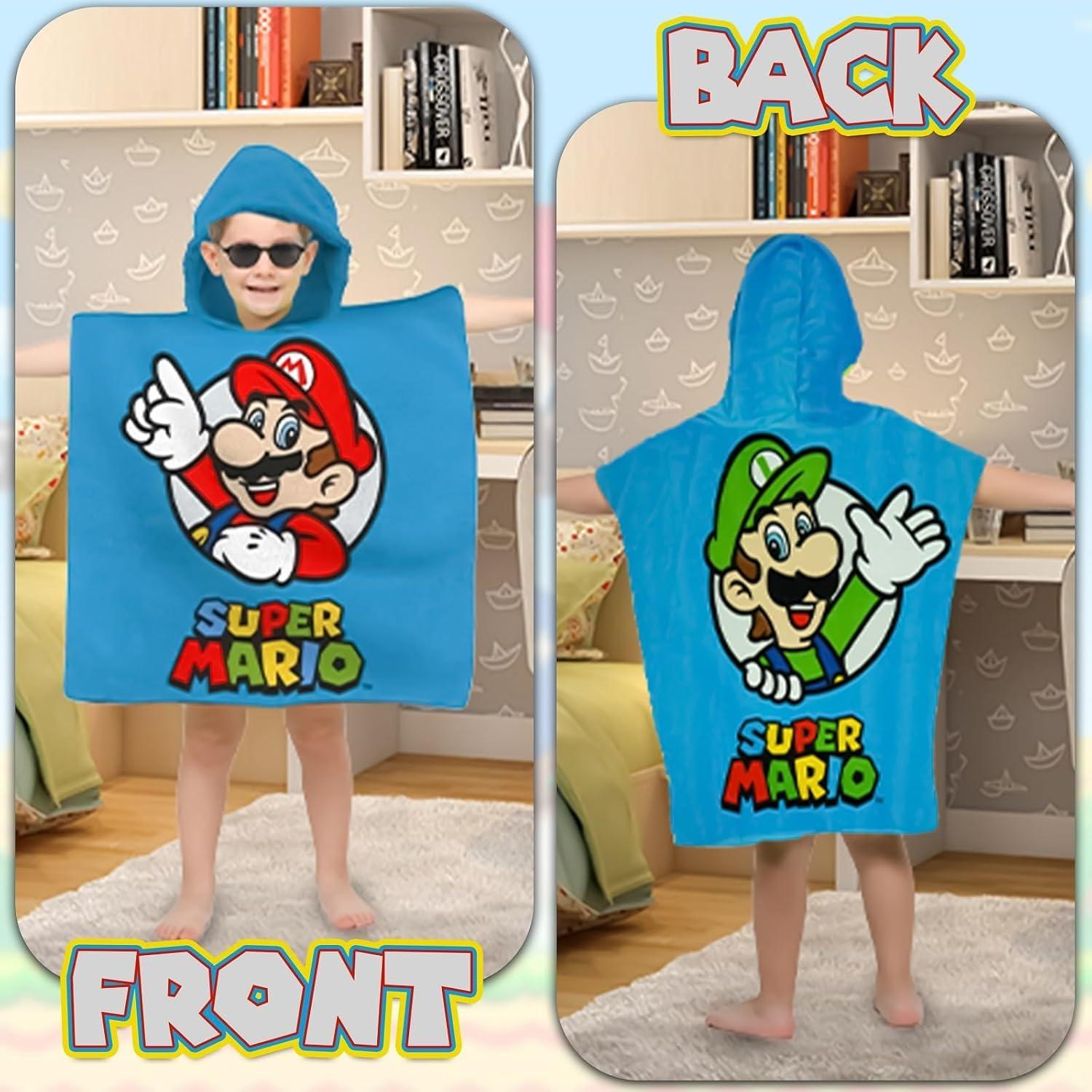 Kids Hooded Towel Poncho Cotton 120cm - Assorted
