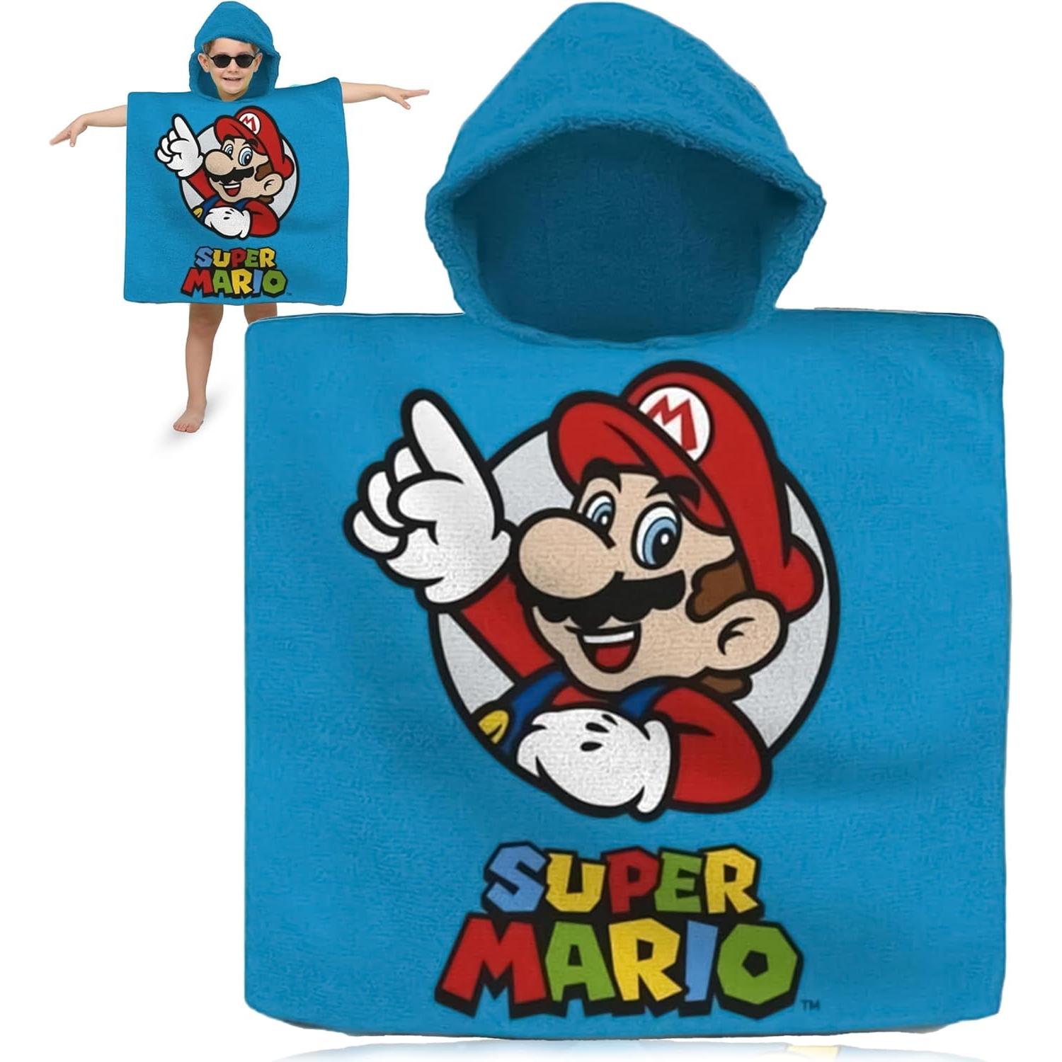 Kids Hooded Towel Poncho Cotton 120cm - Assorted